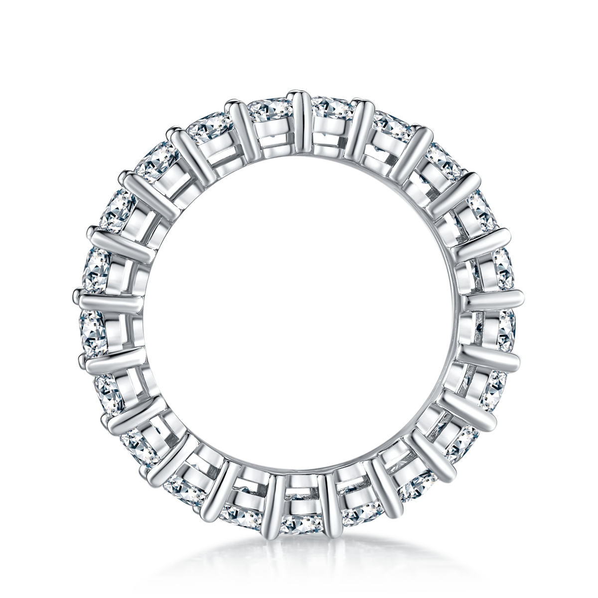 Zhengfang Full Body Ring S925 Silver Plated Platinum Moissanite Women's Ring 6.6 Carat D-Class